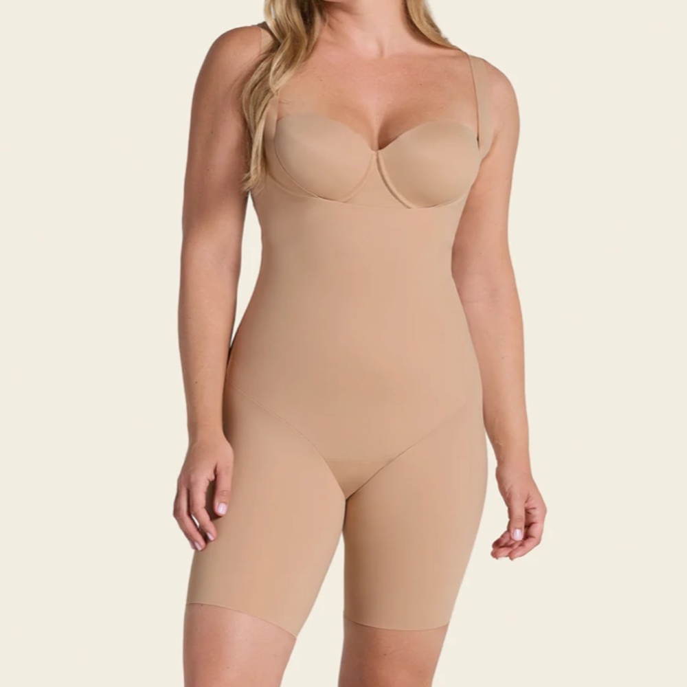 Leonisa Undetectable Edge Mid-Thigh Bodysuit Shaper, Black X-Large NWT - Picture 3 of 6